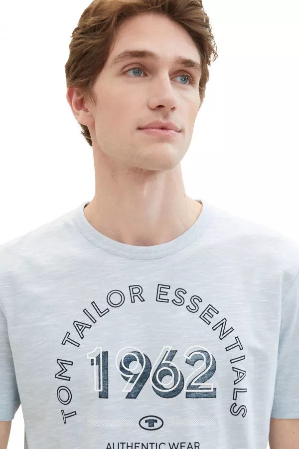 T-shirt chiné avec impression Tom Tailor