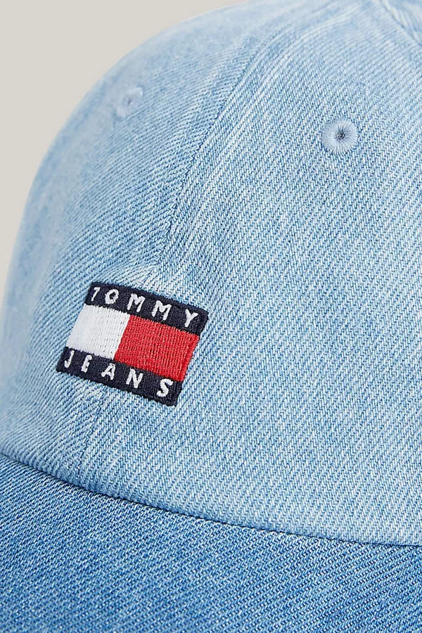 Casquette unie en jean avec logo brodé Tommy Hilfiger
