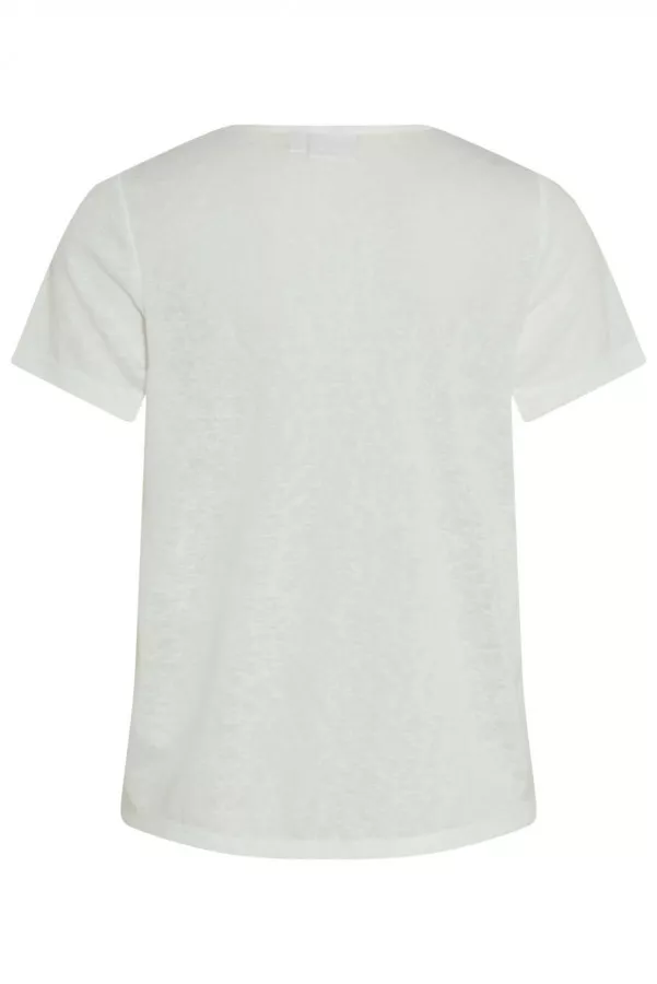 T-shirt uni manches courtes avec dentelle aux épaules Vila
