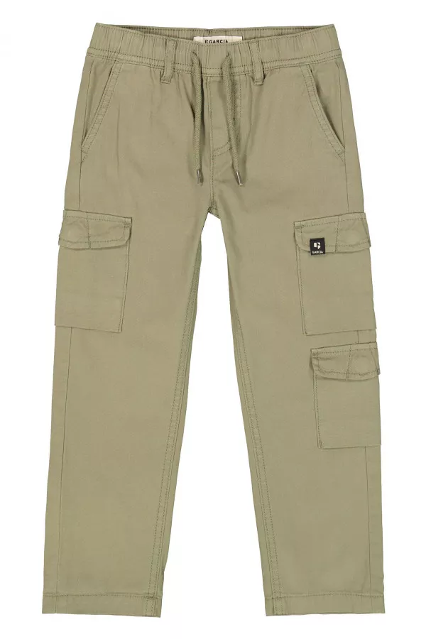 Pantalon cargo uni avec cordons de serrage et poches avec rabat Garcia