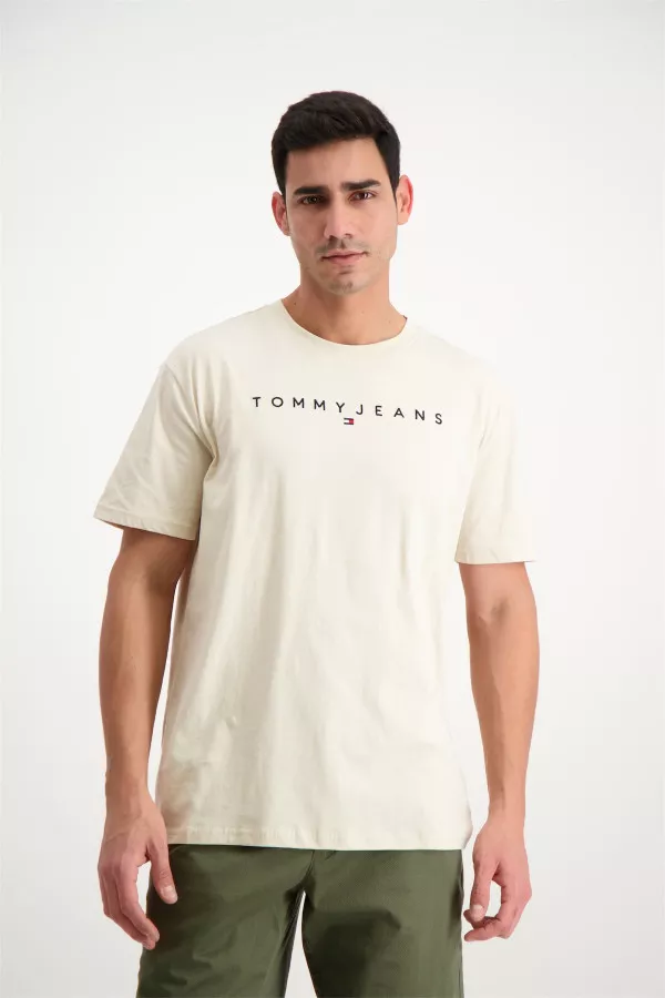 T-shirt uni avec broderie devant en coton Tommy Hilfiger