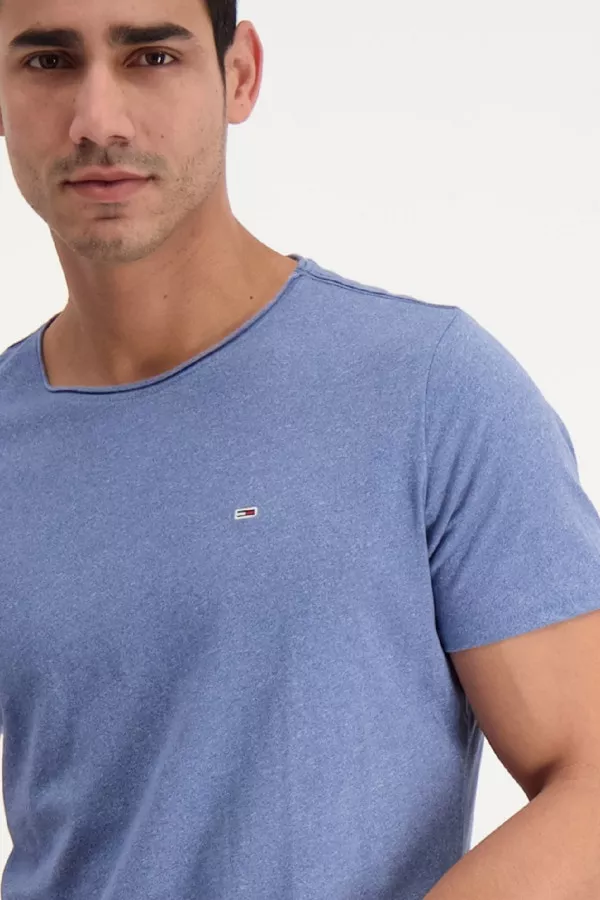 T-shirt chiné manches courtes avec logo brodé Tommy Hilfiger