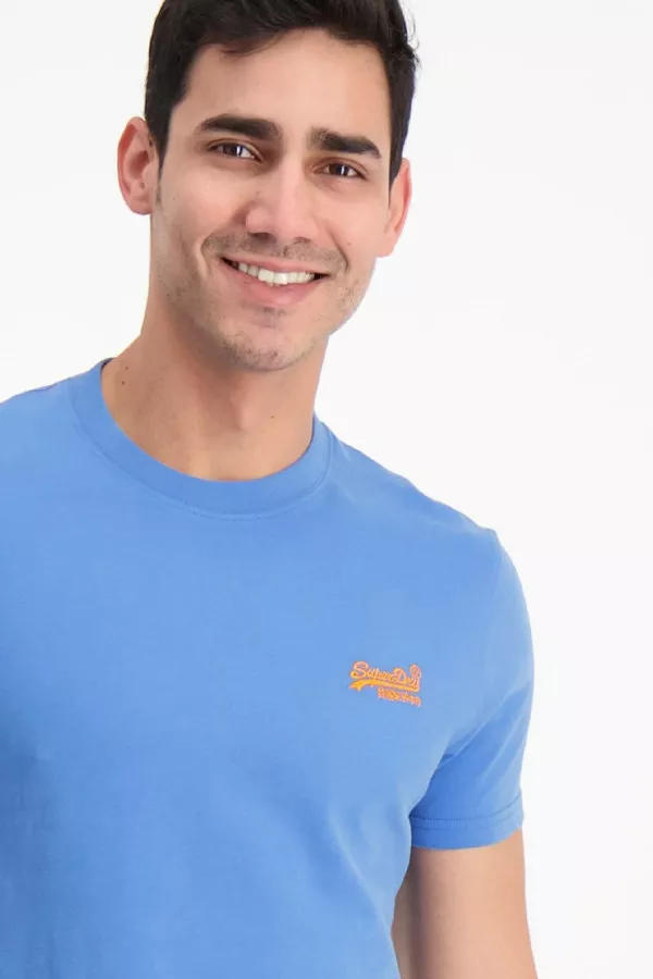 T-shirt uni en coton avec broderie poitrine Superdry