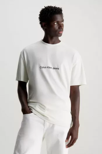 T-shirt uni avec impression devant et au dos Calvin Klein