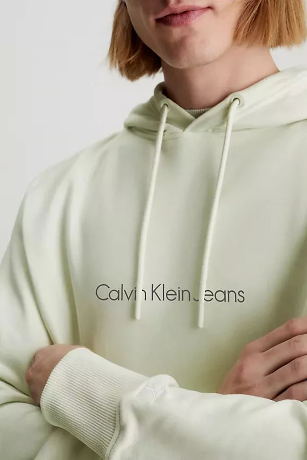Sweat ample à capuche avec impression devant et au dos Calvin Klein