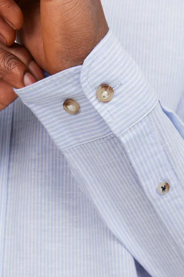 Chemise rayée boutonnée en coton et lin SUMMER Jack & Jones