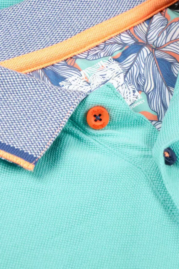 Polo en coton piqué avec bords contrastants J&Joy