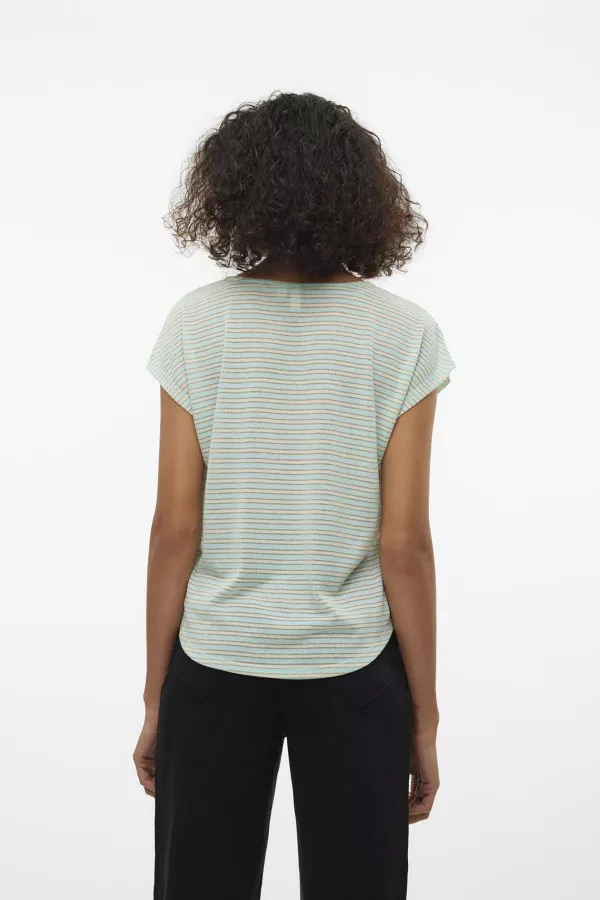 T-shirt manches courtes imprimé rayé avec lurex Vero Moda