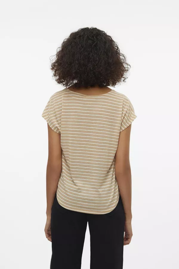 T-shirt manches courtes imprimé rayé avec lurex Vero Moda