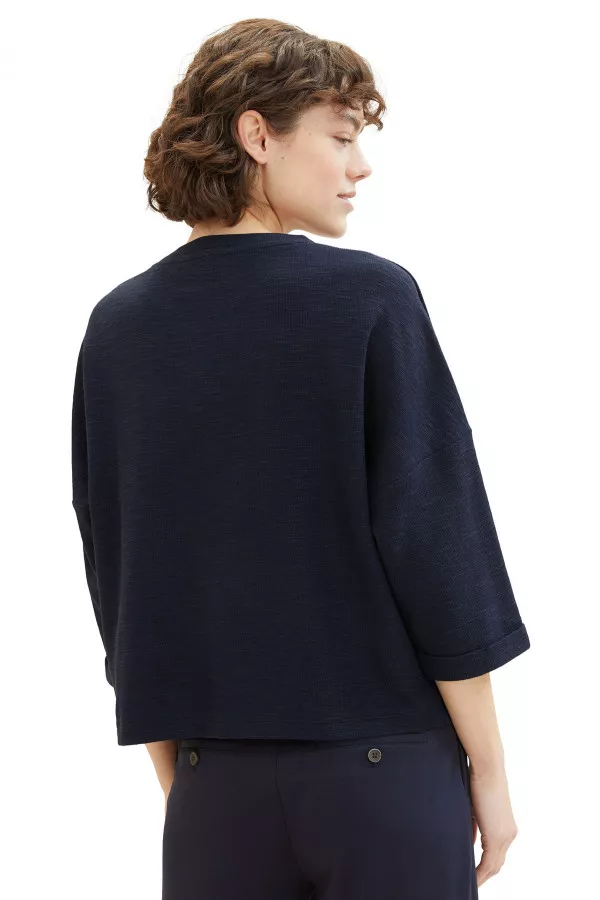 Pull loose manches 3/4 avec boutons Tom Tailor