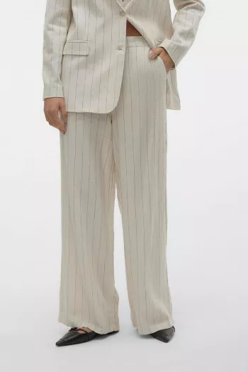 Pantalon taille haute imprimé rayé Vero Moda