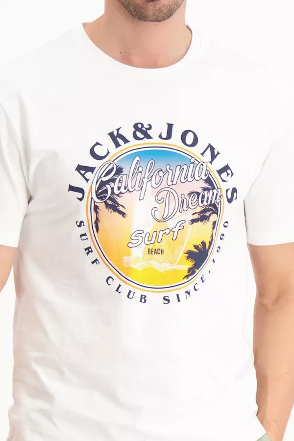 T-shirt ras du cou avec impression devant Jack & Jones