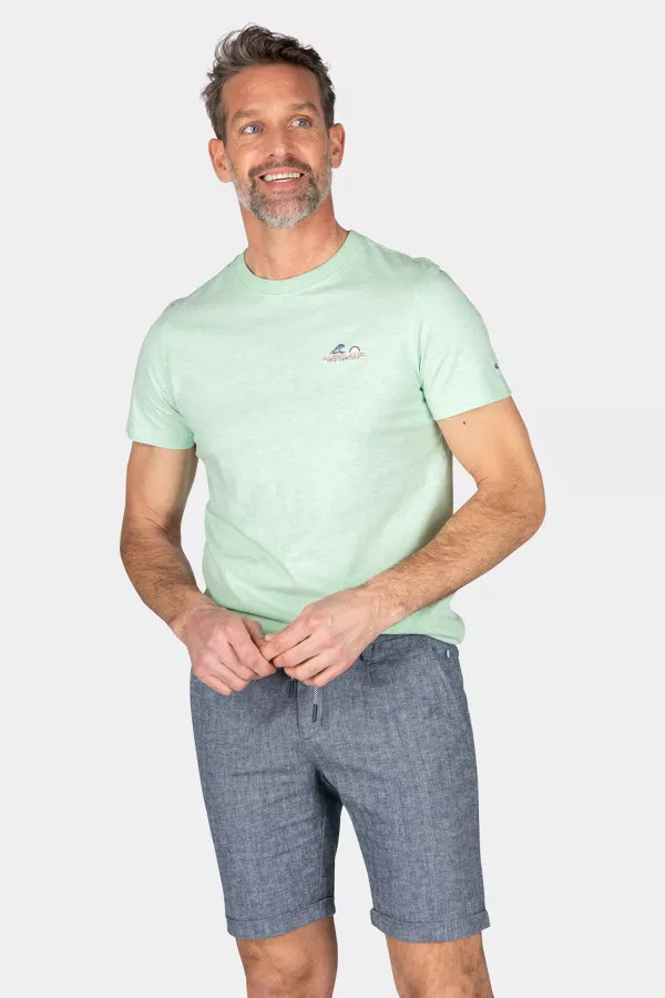 T-shirt délavé en coton avec impression poitrine NZA