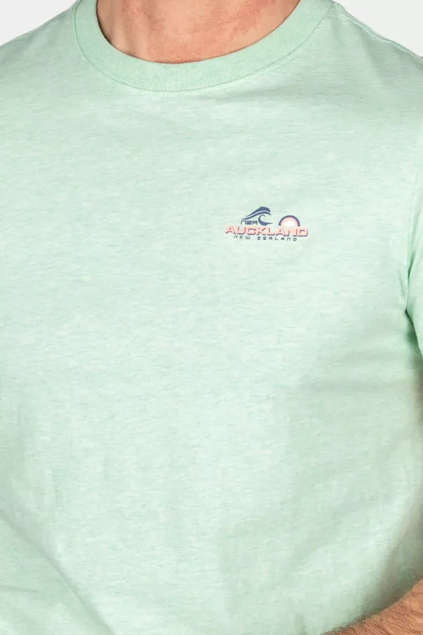 T-shirt délavé en coton avec impression poitrine NZA