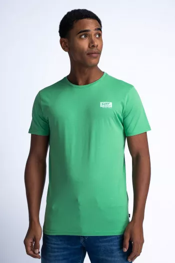 T-shirt en coton avec impression poitrine et dos Petrol