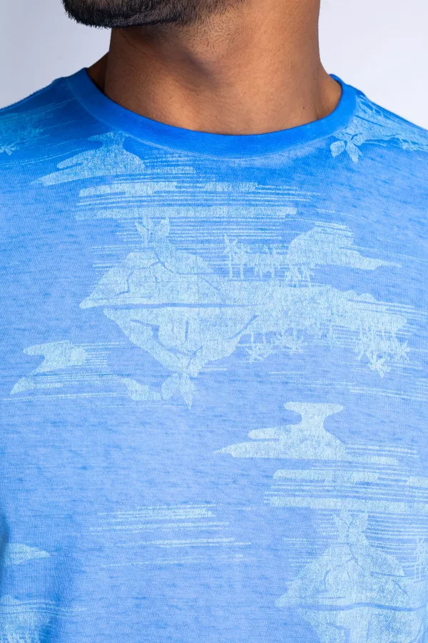 T-shirt effet tie and dye en coton Petrol