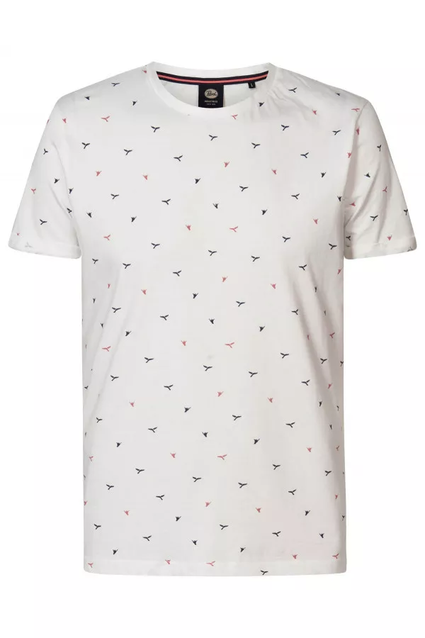 T-shirt en coton imprimé minimaliste Petrol