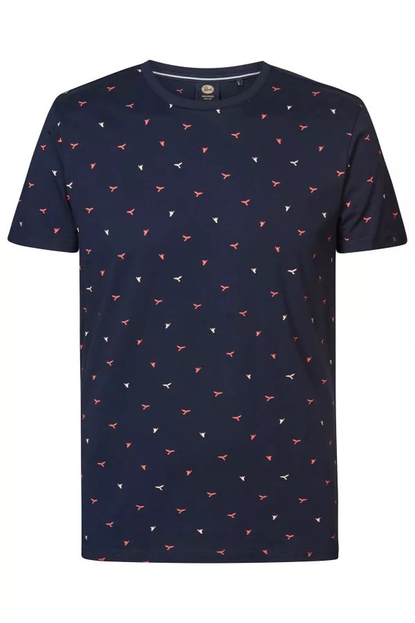 T-shirt en coton imprimé minimaliste Petrol
