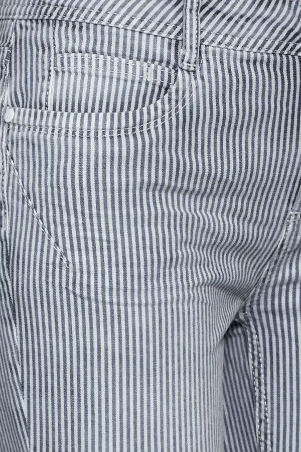 Pantalon rayé décontracté en coton stretch Cecil
