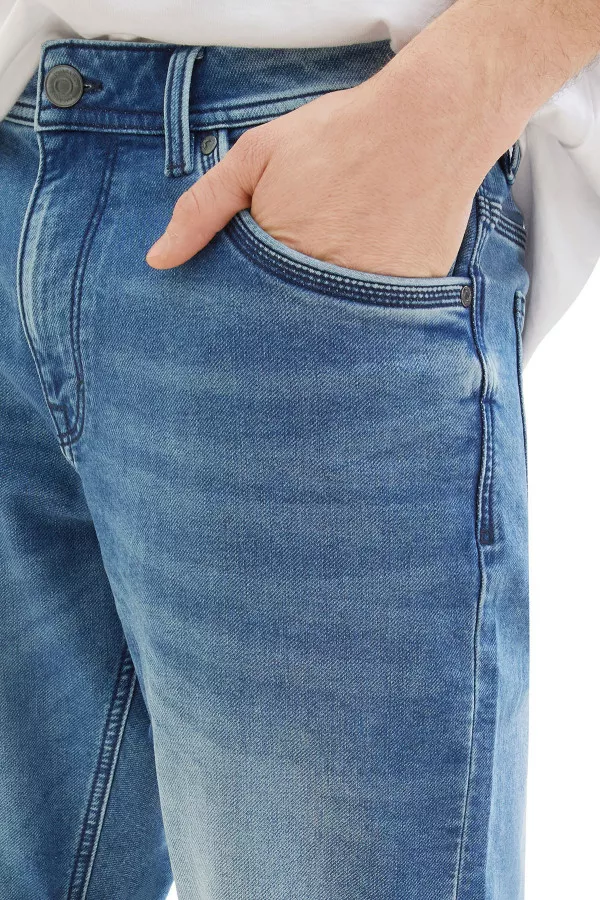 Bermuda en jean délavé modèle 5 poches Tom Tailor