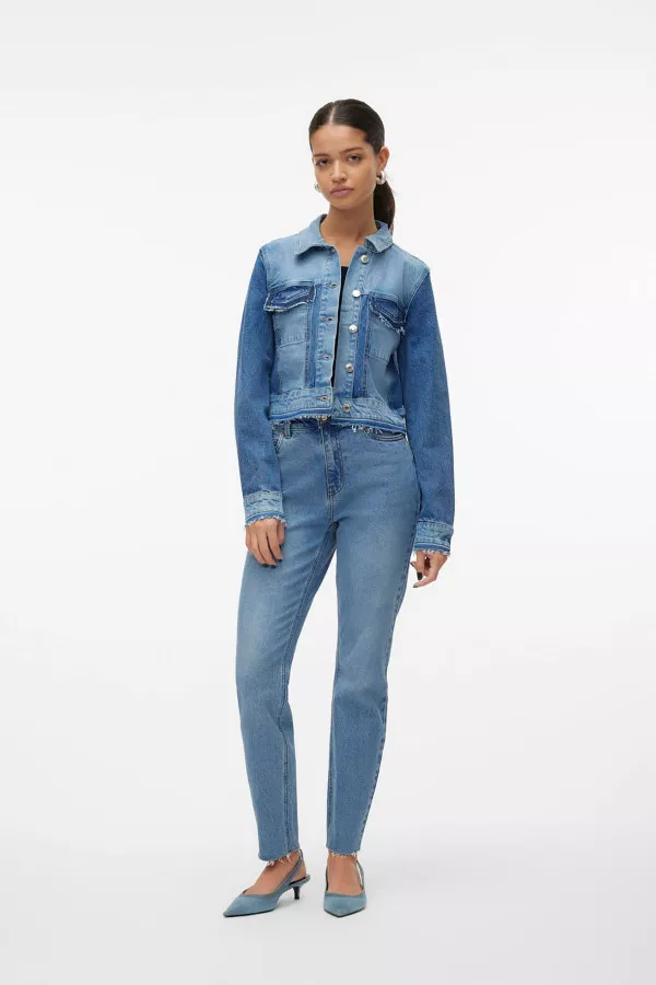 Veste en jean délavée avec poches à rabat Vero Moda