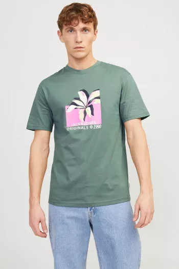T-shirt en coton avec impression devant LAMPA Jack & Jones