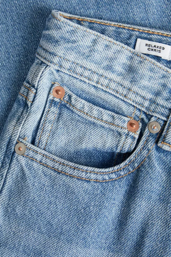 Jean droit délavé modèle 5 poches avec taille ajustable CHRIS Jack & Jones