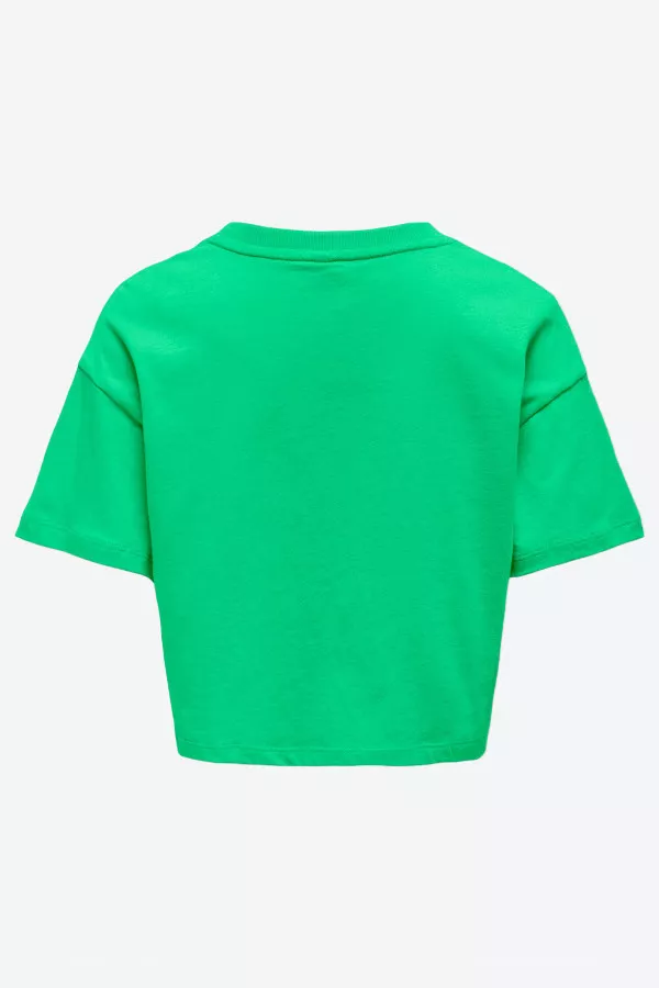 T-shirt court uni en coton avec impression VILLA Only