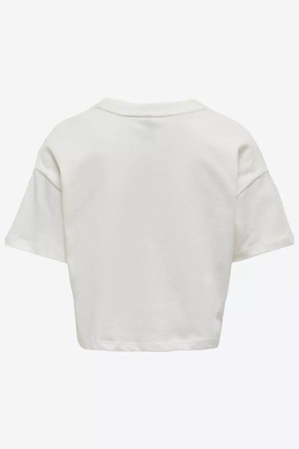 T-shirt court uni en coton avec impression VILLA Only