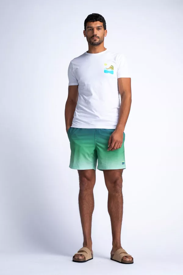 Short maillot effet tie and dye Petrol