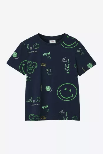 T-shirt en coton imprimé sur l'ensemble S.Oliver