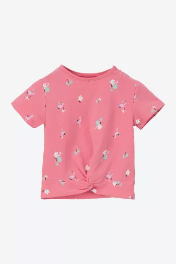 T-shirt en coton stretch imprimé flamants roses S.Oliver