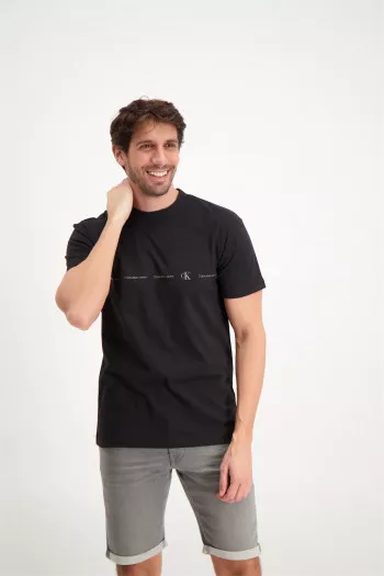T-shirt uni avec impression devant en coton Calvin Klein