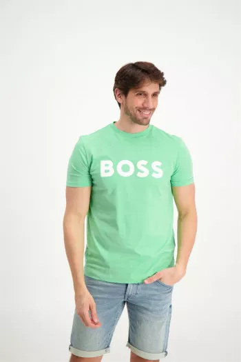 T-shirt uni avec impression devant Boss