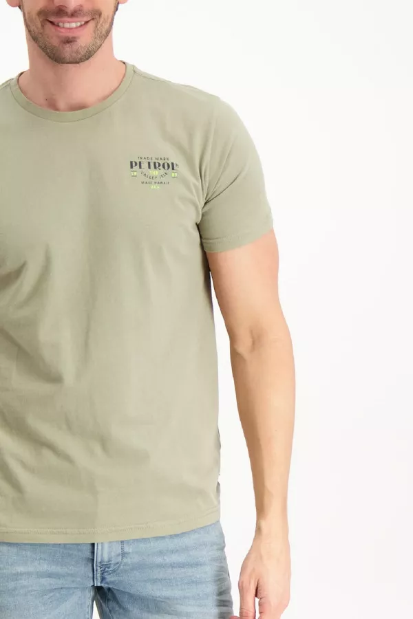 T-shirt uni avec impression devant et au dos Petrol