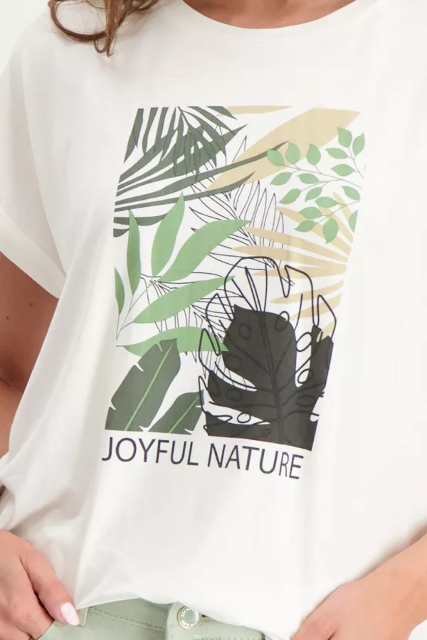 T-shirt uni avec impression devant Soyaconcept