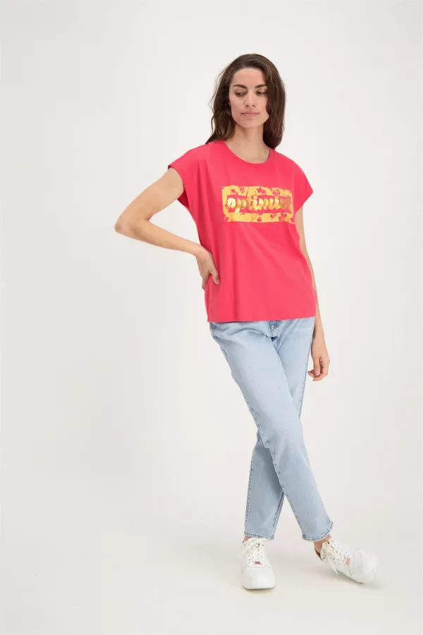 T-shirt uni avec impression devant en coton GYLIA Vero Moda