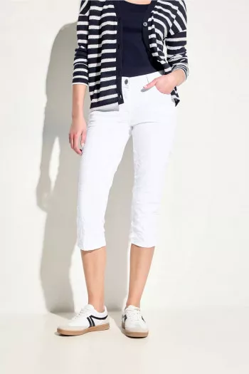 Pantacourt en jean blanc modèle 5 poches Street One