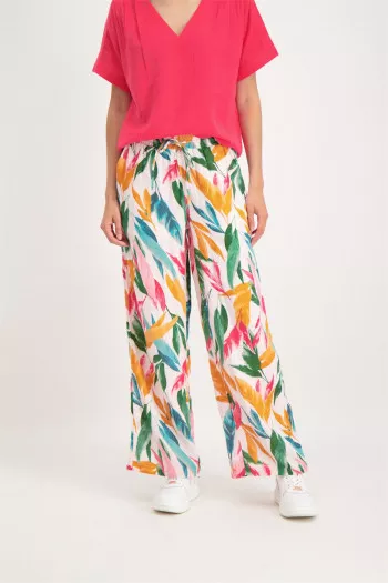 Pantalon ample multicolore en coton KLEO Vero Moda
