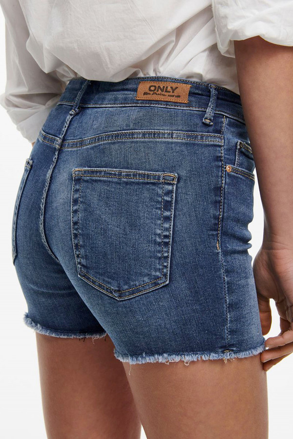 Short en jean délavé modèle 5 poches bords effrangés BLUSH Only